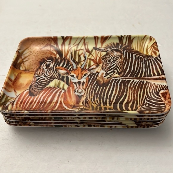 Set of 6 RDE Imports Zebra Trays Melamine Made in Italy - Picture 6 of 8